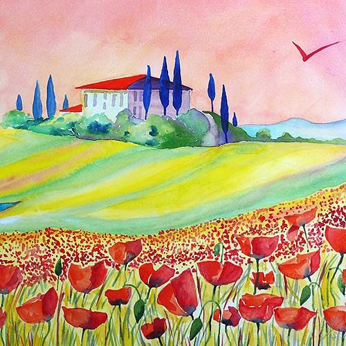Grußkarten-Aquarellmotive-Landschaft